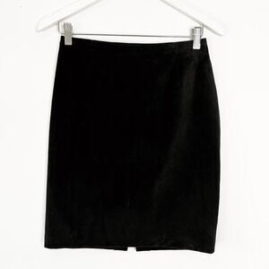 Vintage Danier Black Genuine Suede Knee Length Skirt